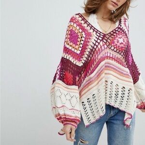 Free People Call Me Crochet Top M/L